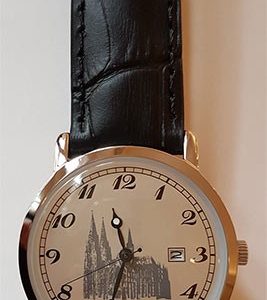 Armbanduhr Dom-Schmuck in Edelstahl mit Lederarmband