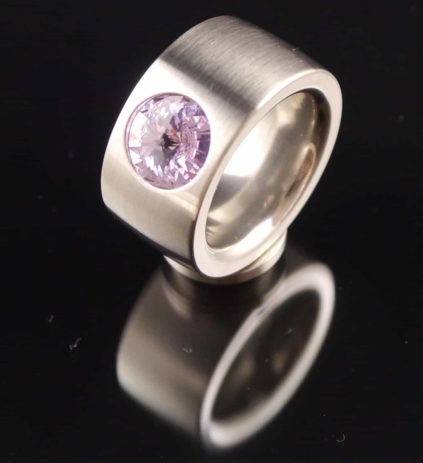 Ring Edelstahl mit Swarovski Kristall