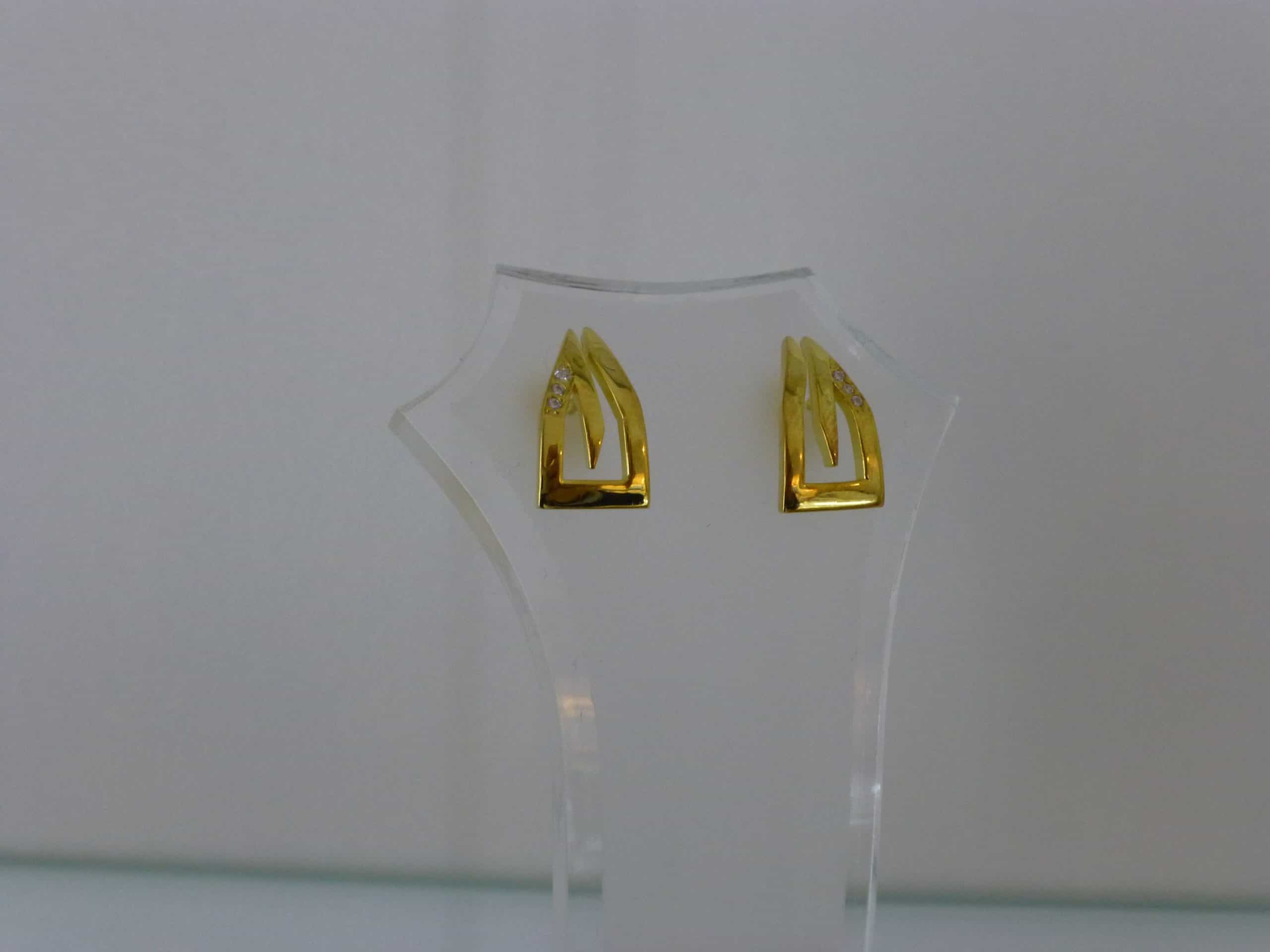 Ohrstecker Dom-Schmuck in Silber vergoldet mit Swarovski Kristall