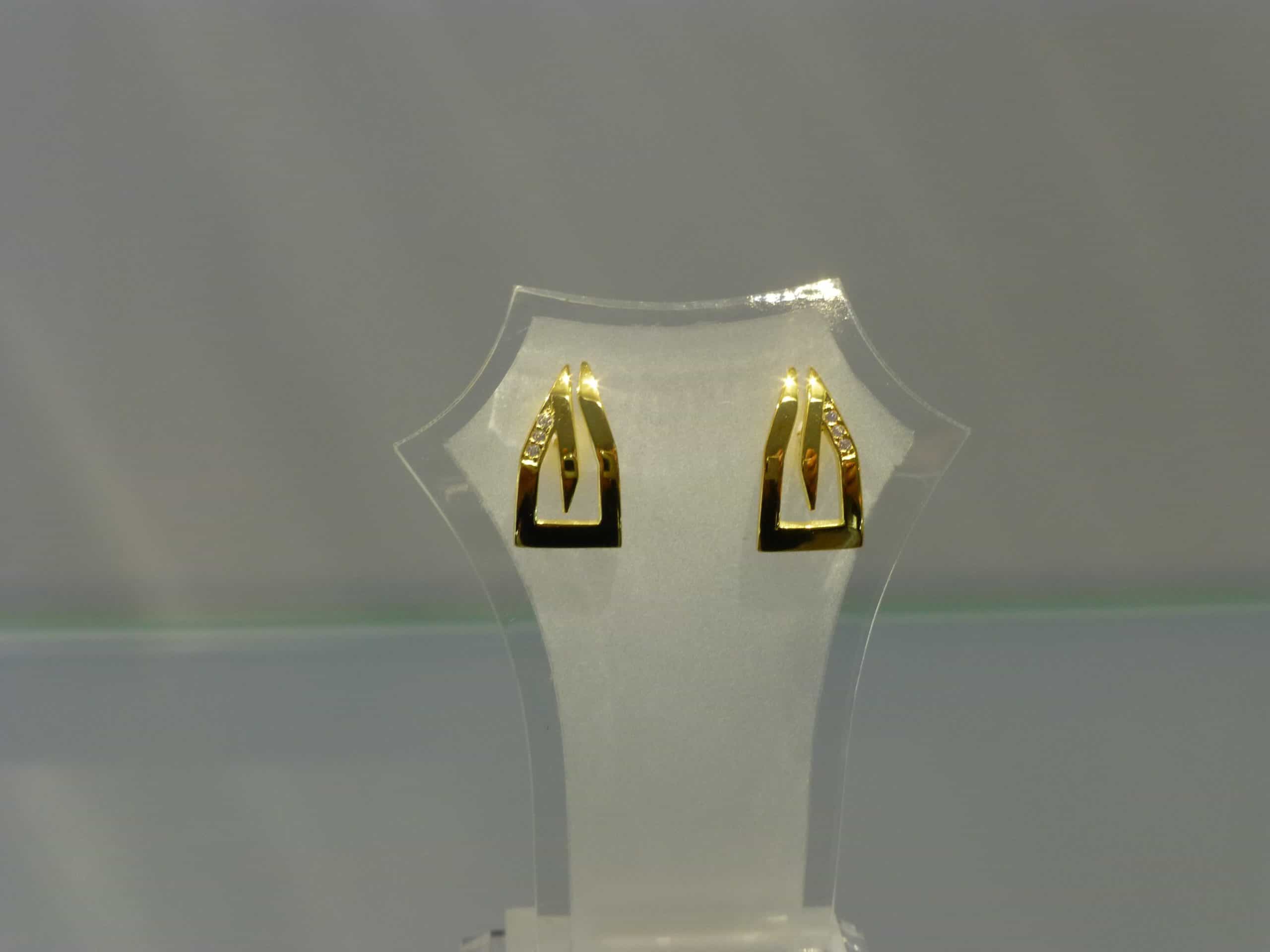 Ohrstecker Dom-Schmuck in Silber vergoldet mit Swarovski Kristall