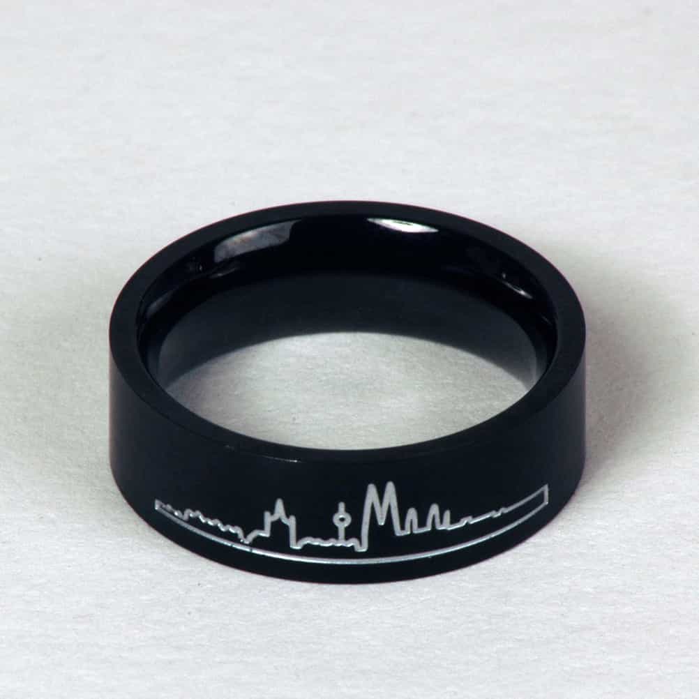 Köln-Ring Dom Schmuck mit Skyline in Edelstahl