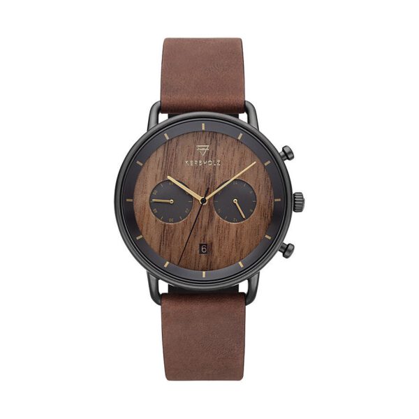 Herrenarmbanduhr Kerbholz - Herbert - walnut black tobaccoW4676