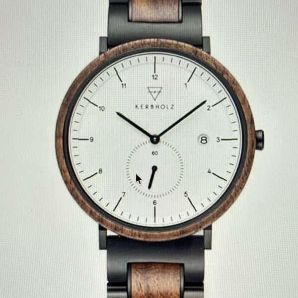 Kerbholz Herrenarmbanduhr Anton Walnut Black Steel